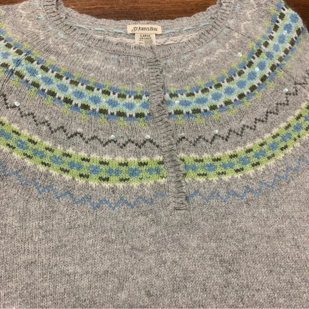 Vintage St. Johns Bay Angora Rabbit Hair Pullover Sweater Gray Women’s Size L